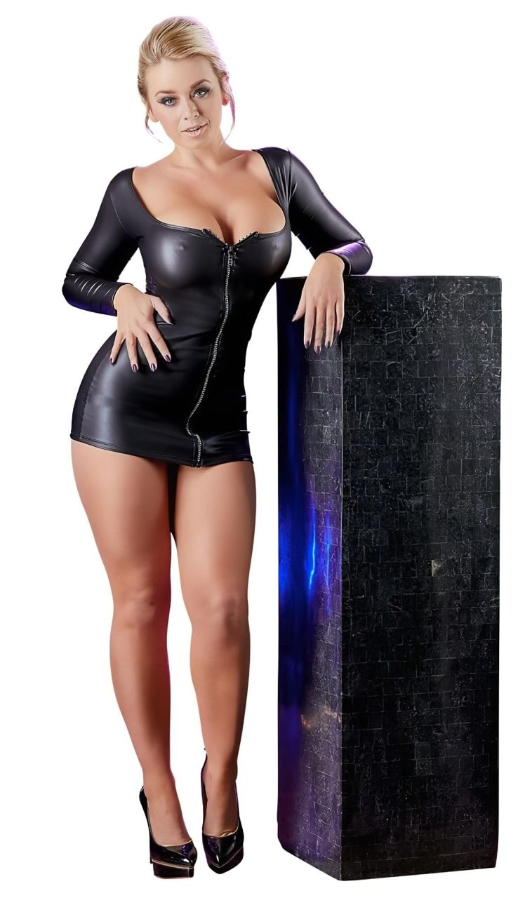 Cottelli - party ruha strasszos cipzárral (fekete) Cottelli - party ruha strasszos cipzárral (fekete)