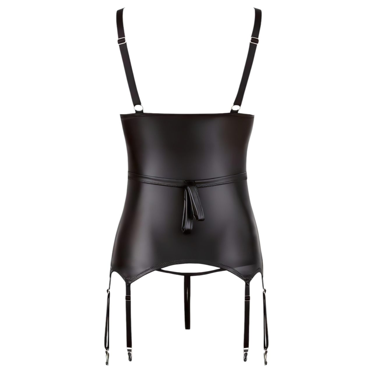 Cottelli Bondage - fényes, mellemelős felső bilinccsel (fekete) Cottelli Bondage - fényes, mellemelős felső bilinccsel (fekete)