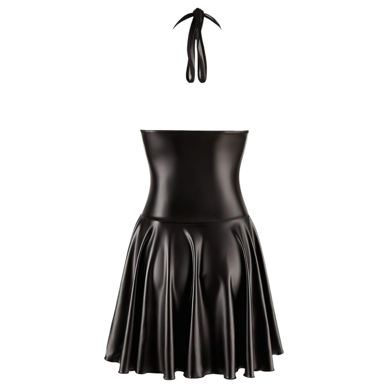 Noir - rakott ruha, átlátszó mellrésszel, nyakpánttal (fekete) Noir - rakott ruha, átlátszó mellrésszel, nyakpánttal (fekete)