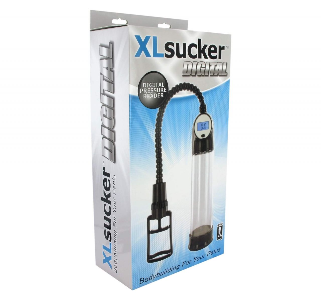 XLSUCKER - digitális potencia- és péniszpumpa (áttetsző)
