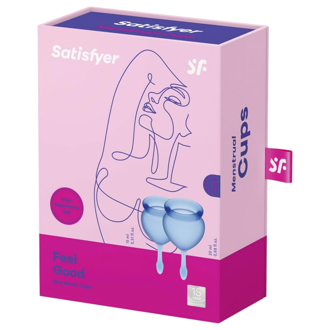 Satisfyer Feel Good - menstruációs kehely szett (kék) - 2db Satisfyer Feel Good - menstruációs kehely szett (kék) - 2db