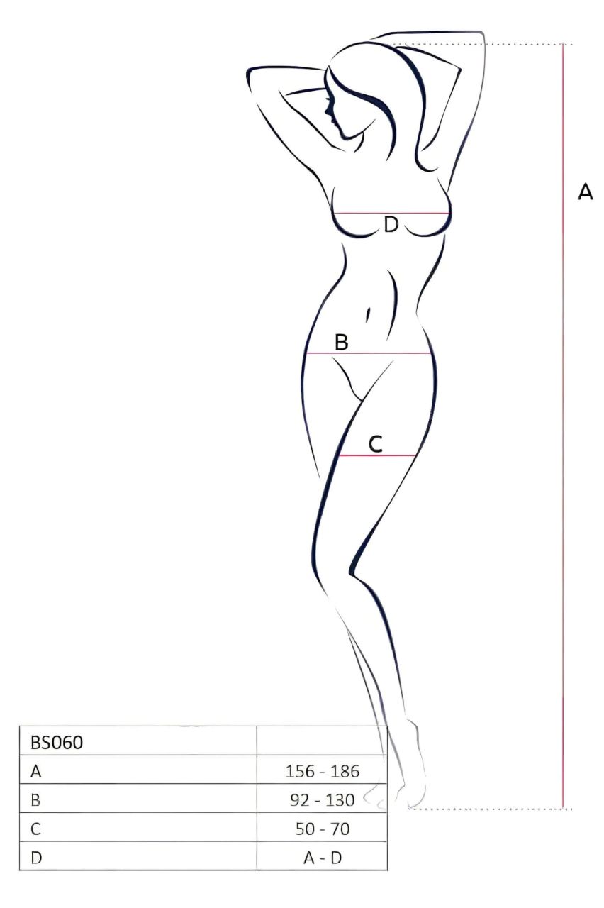 / Passion BS060 - rombusz mintás necc szett (fehér) - S-L