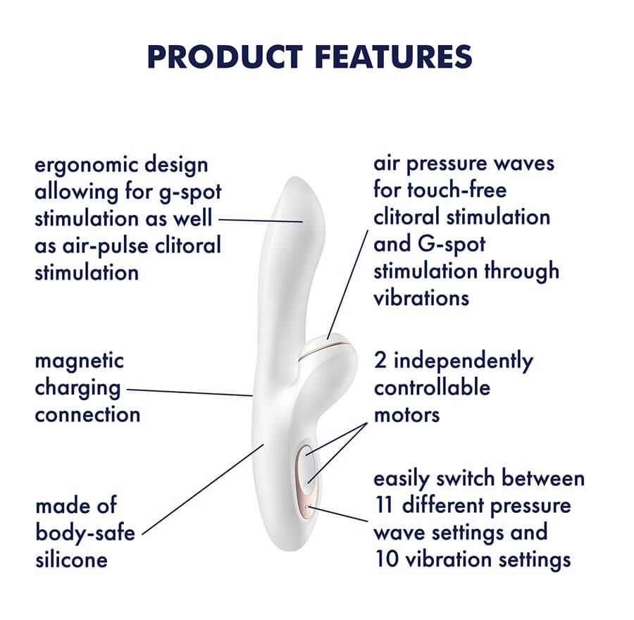 Satisfyer Pro+ G-spot - csiklóizgató és G-pont vibrátor (fehér)