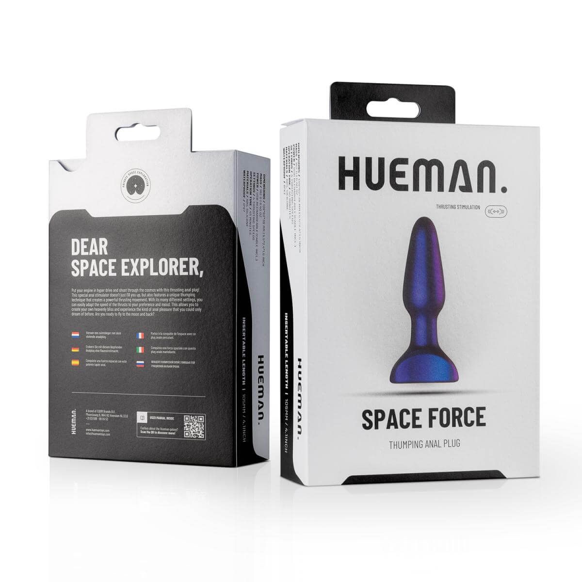 Hueman Space Force - akkus, vízálló, lökő anál vibrátor (lila)