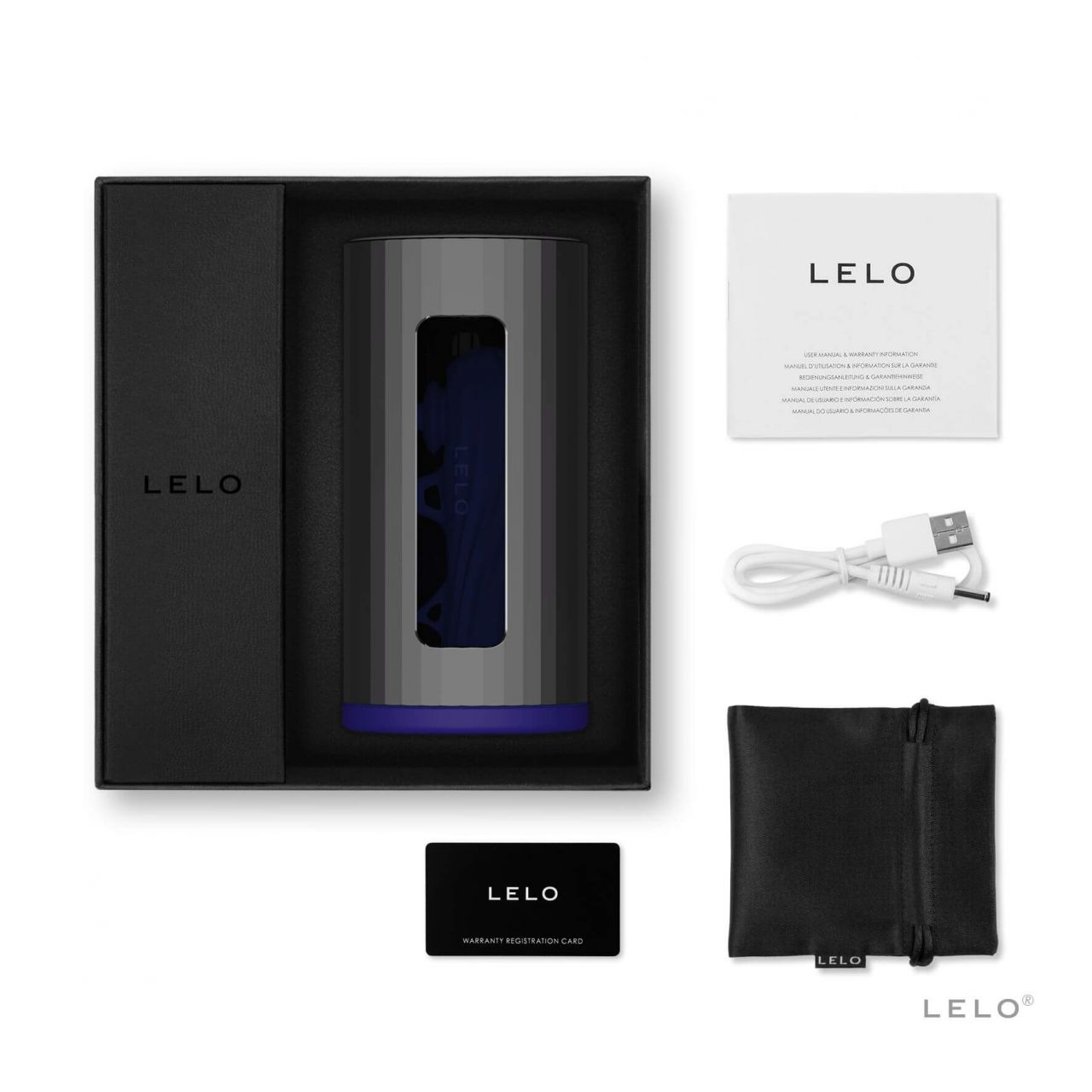 LELO F1s V2 - interaktív maszturbátor (fekete-kék)