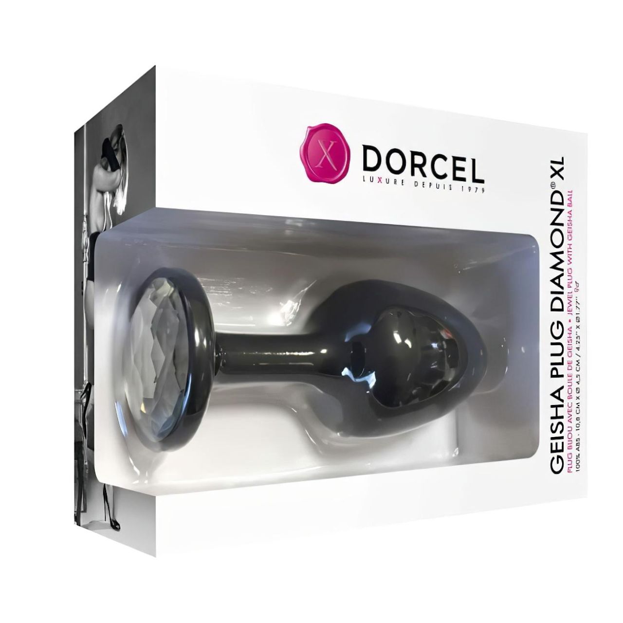 / Dorcel Geisha Plug Diamond XL - fehér köves anál plug (fekete) / Dorcel Geisha Plug Diamond XL - fehér köves anál plug (fekete)