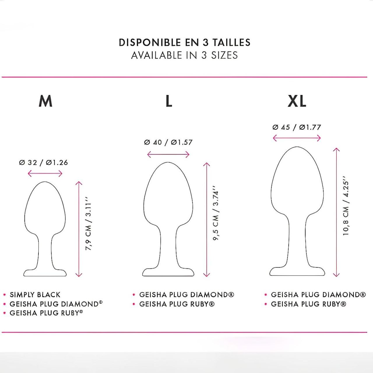 Dorcel Geisha Plug Ruby M - pink köves anál plug (fekete) Dorcel Geisha Plug Ruby M - pink köves anál plug (fekete)