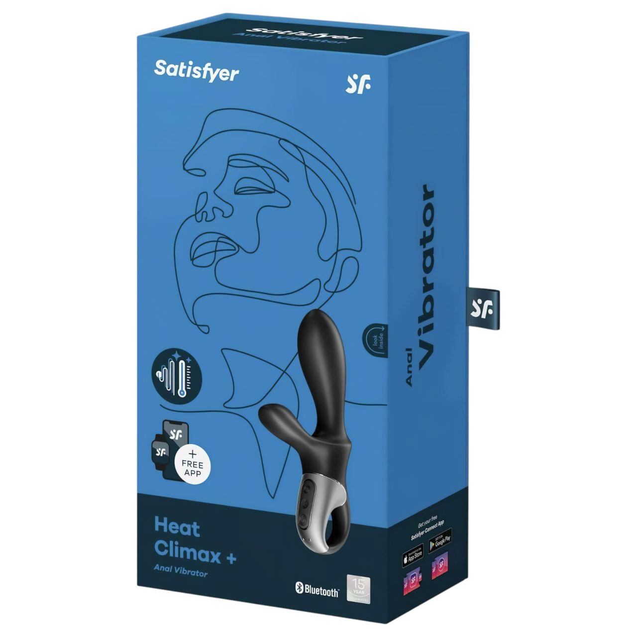 Satisfyer Heat Climax+ - okos, melegítő anál vibrátor (fekete)