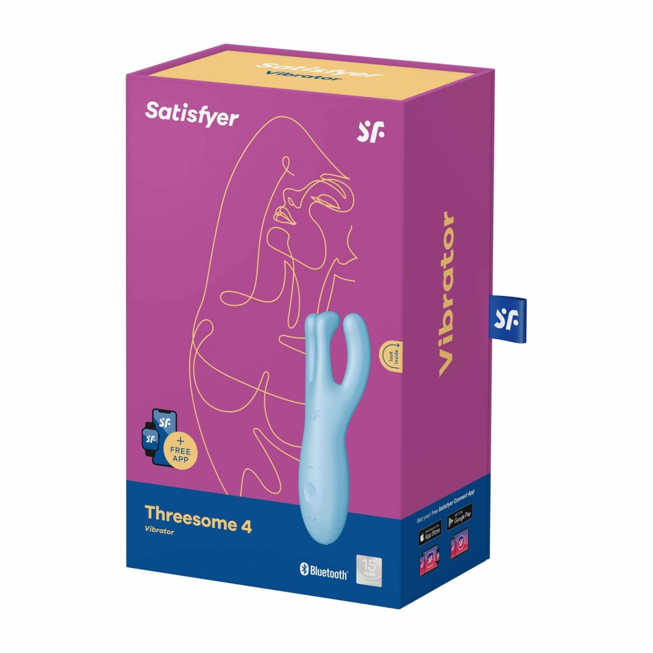 Satisfyer Threesome 4 - okos csiklóvibrátor (kék)