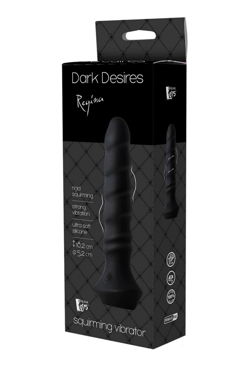 Dark Desires Regina - akkus, tekergő anál vibrátor (fekete)