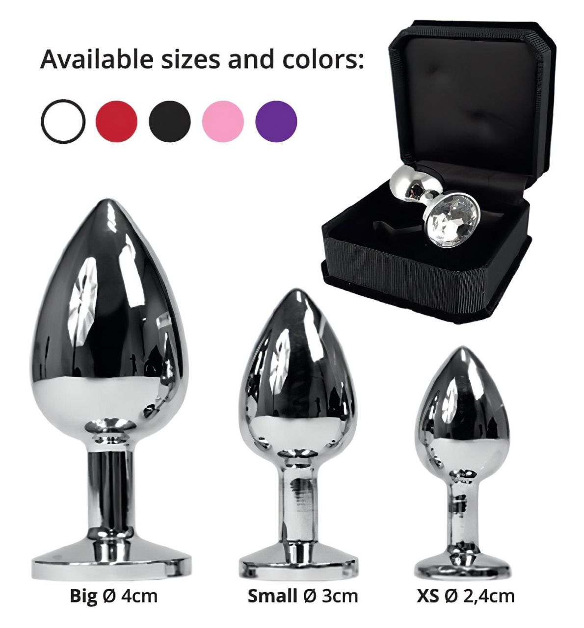 Rimba XS - lila köves, fém anál plug (ezüst) Rimba XS - lila köves, fém anál plug (ezüst)