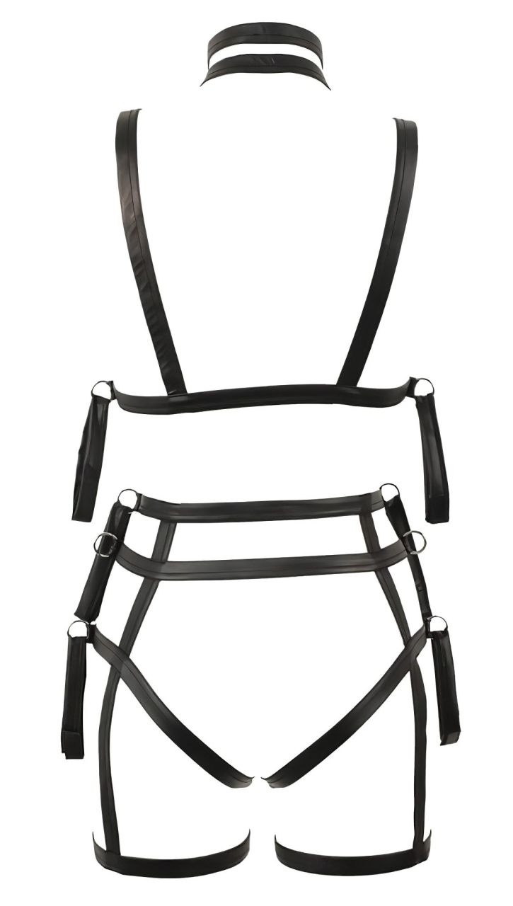 Bad Kitty - bondage testhám melltartó szett (fekete) Bad Kitty - bondage testhám melltartó szett (fekete)