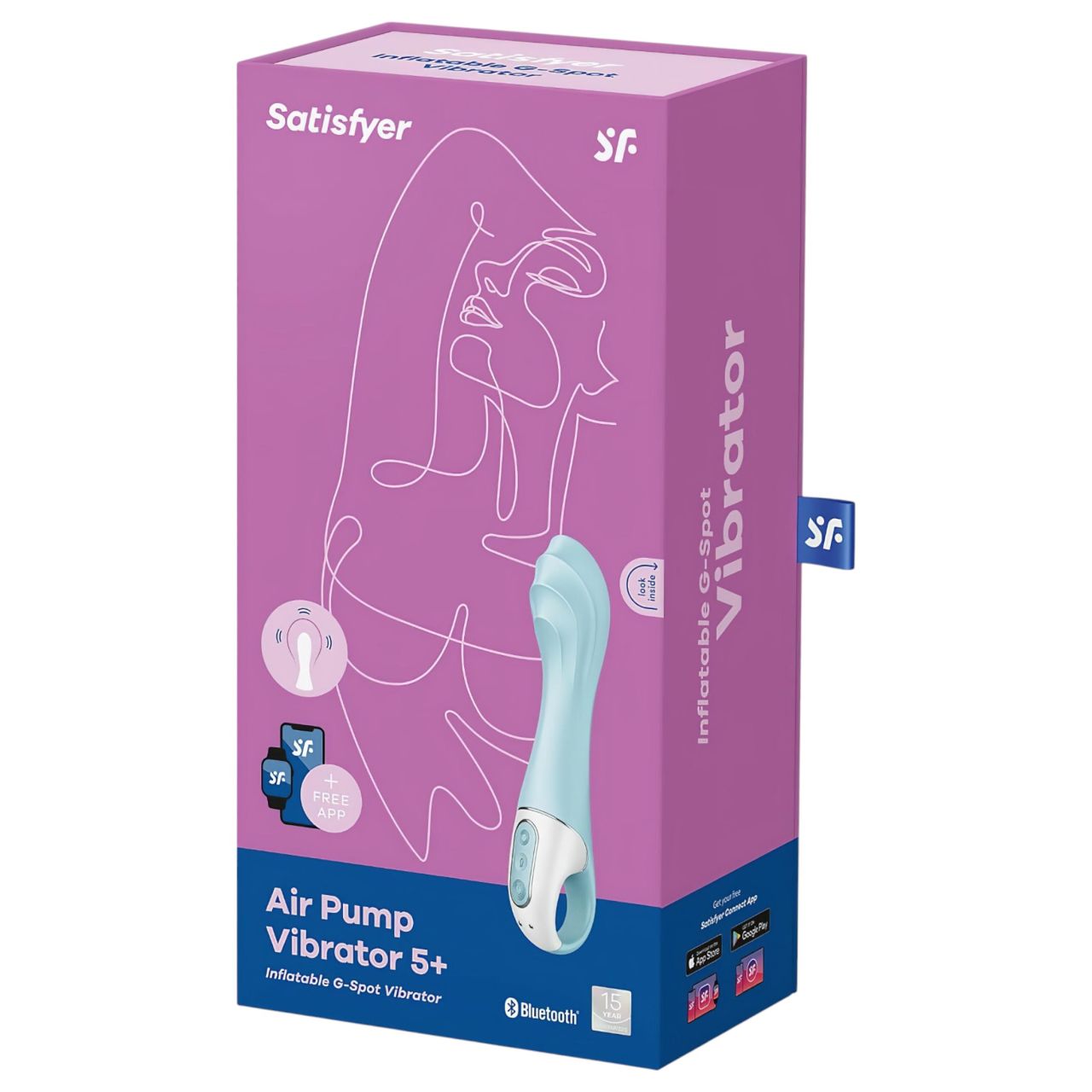 Satisfyer Air Pump Vibrator 5 - okos pumpálható vibrátor (kék) Satisfyer Air Pump Vibrator 5 - okos pumpálható vibrátor (kék)
