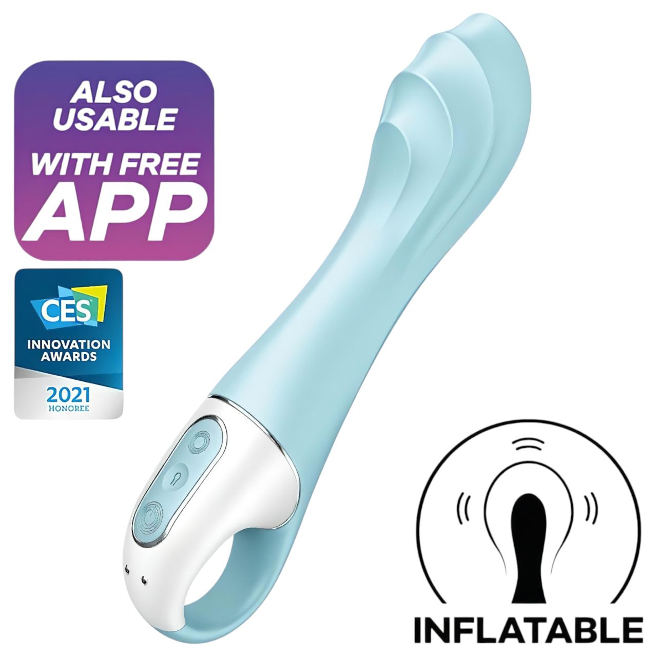 Satisfyer Air Pump Vibrator 5 - okos pumpálható vibrátor (kék) Satisfyer Air Pump Vibrator 5 - okos pumpálható vibrátor (kék)
