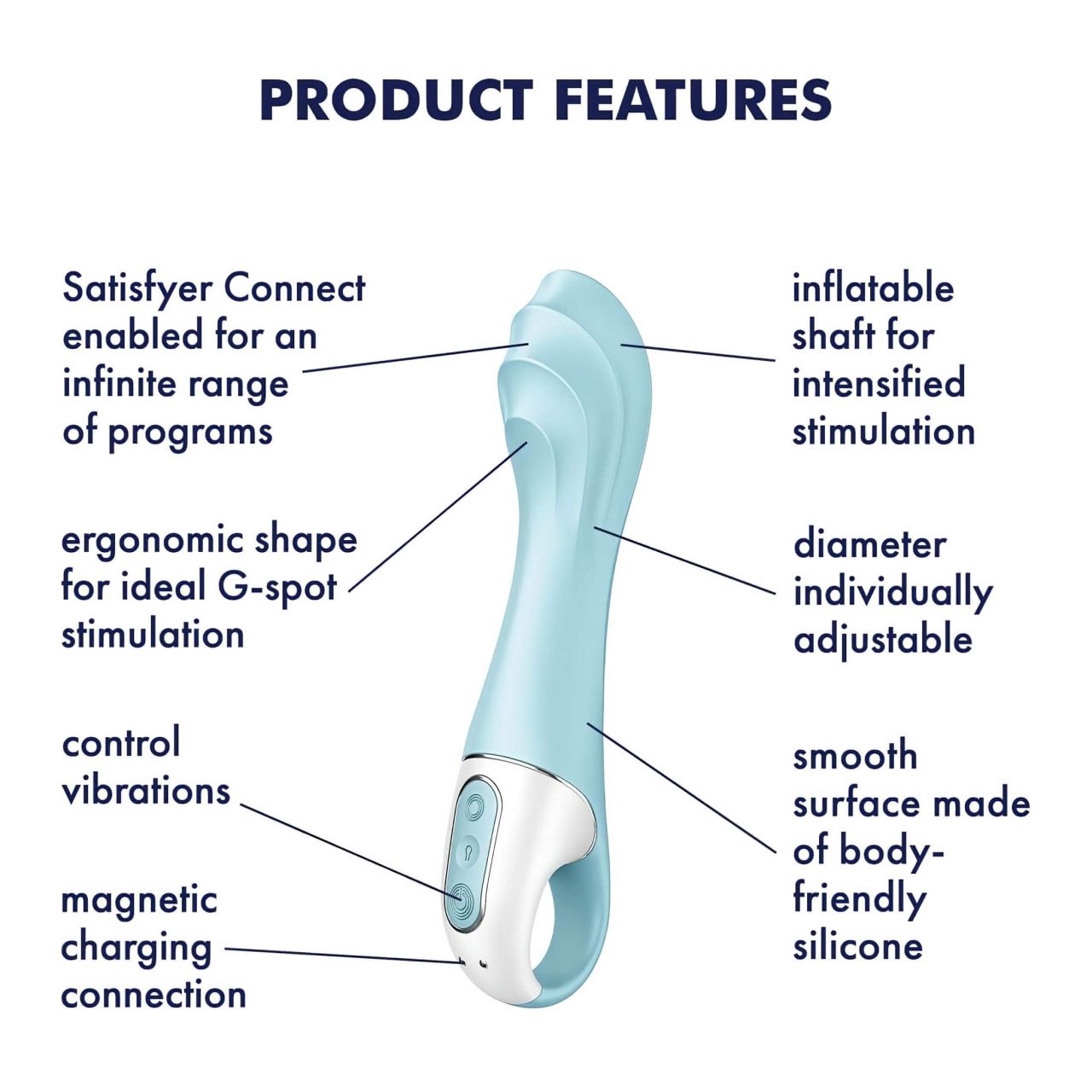 Satisfyer Air Pump Vibrator 5 - okos pumpálható vibrátor (kék) Satisfyer Air Pump Vibrator 5 - okos pumpálható vibrátor (kék)