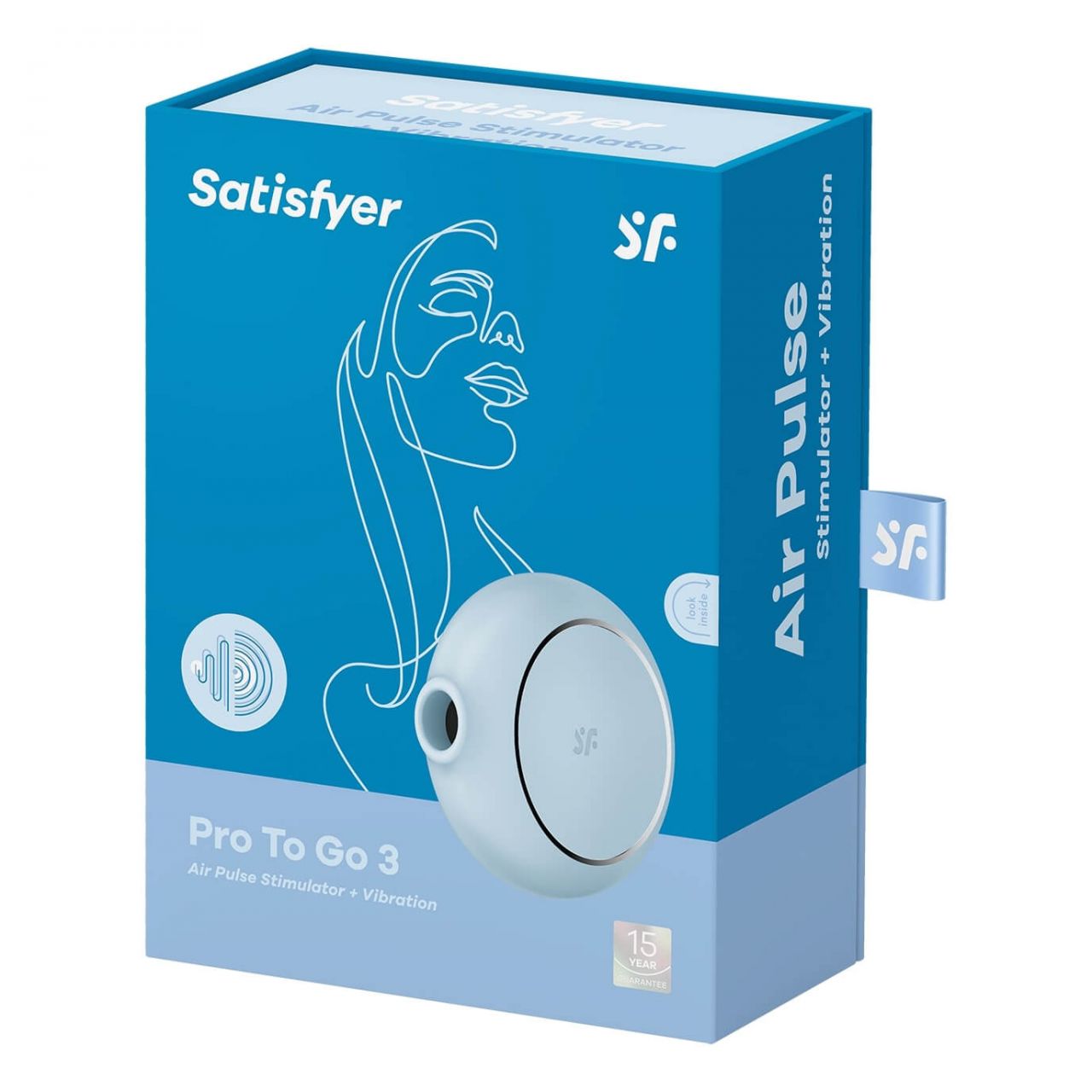 Satisfyer Pro To Go 3 - akkus, léghullámos csiklóizgató (kék)