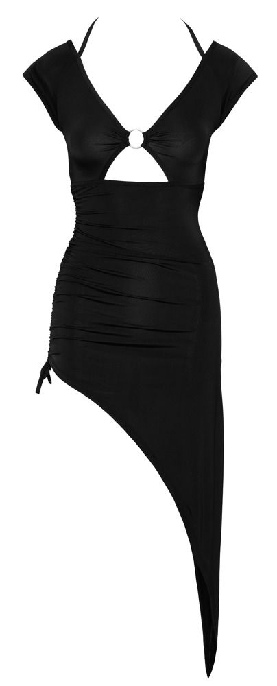 Cottelli Party - aszimmetrikus, gyűrűs ruha (fekete)