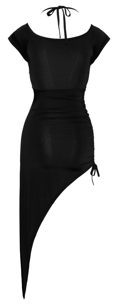Cottelli Party - aszimmetrikus, gyűrűs ruha (fekete)