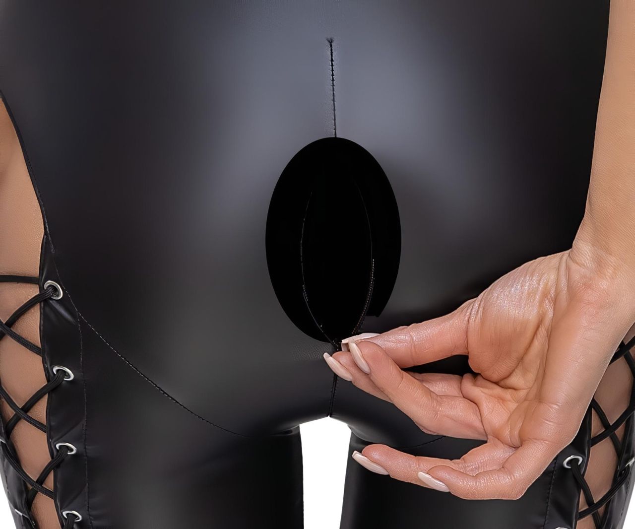 Cottelli Party - nyakpántos fűzős overál (fekete) Cottelli Party - nyakpántos fűzős overál (fekete)