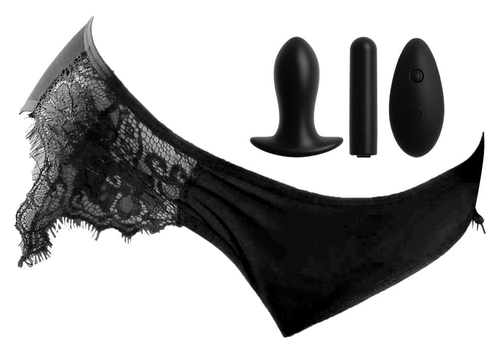 HOOKUP Princess Panty - akkus, vibrációs bugyi szett (fekete)