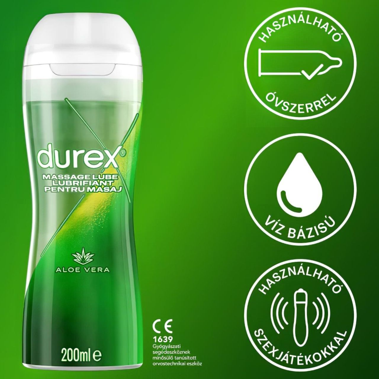 Durex 2in1 masszázsolaj - Aloe Vera (200ml) Durex 2in1 masszázsolaj - Aloe Vera (200ml)