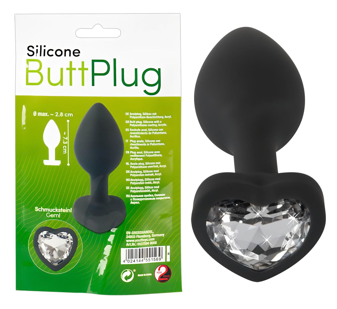 You2Toys Anal Plug - fehér köves anál plug (fekete) You2Toys Anal Plug - fehér köves anál plug (fekete)
