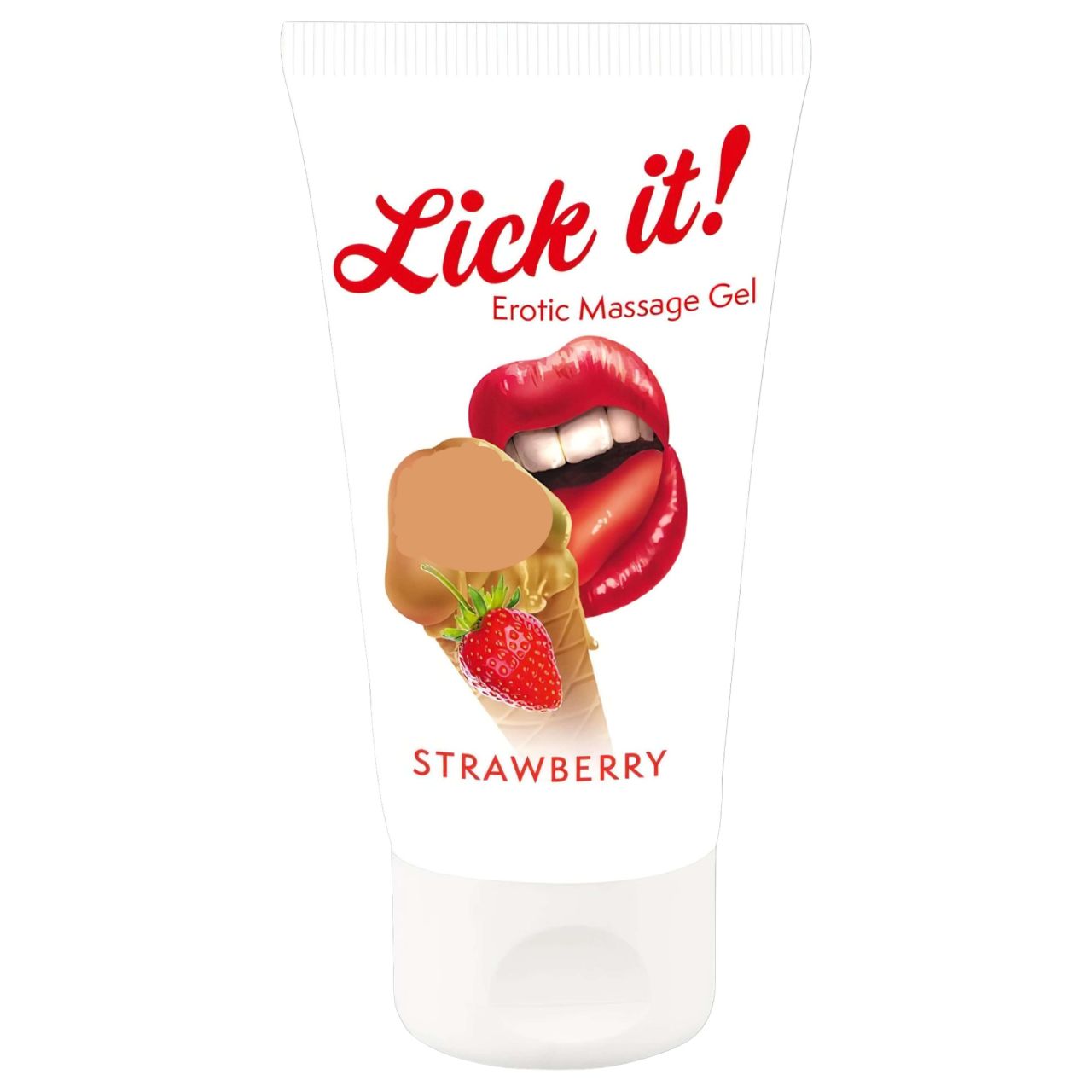 Lick it! - 2in1 ehető síkosító - eper (50ml) Lick it! - 2in1 ehető síkosító - eper (50ml)