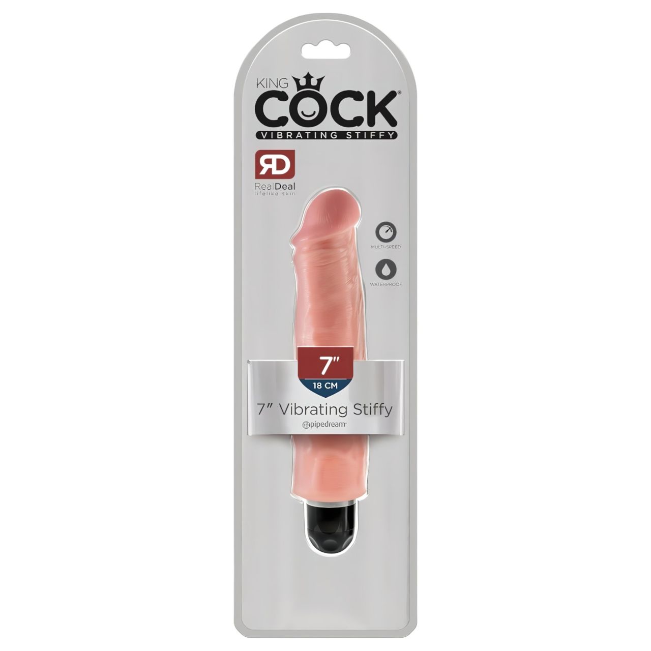 King Cock 7 Stiffy - vízálló, élethű vibrátor (18cm) - natúr King Cock 7 Stiffy - vízálló, élethű vibrátor (18cm) - natúr