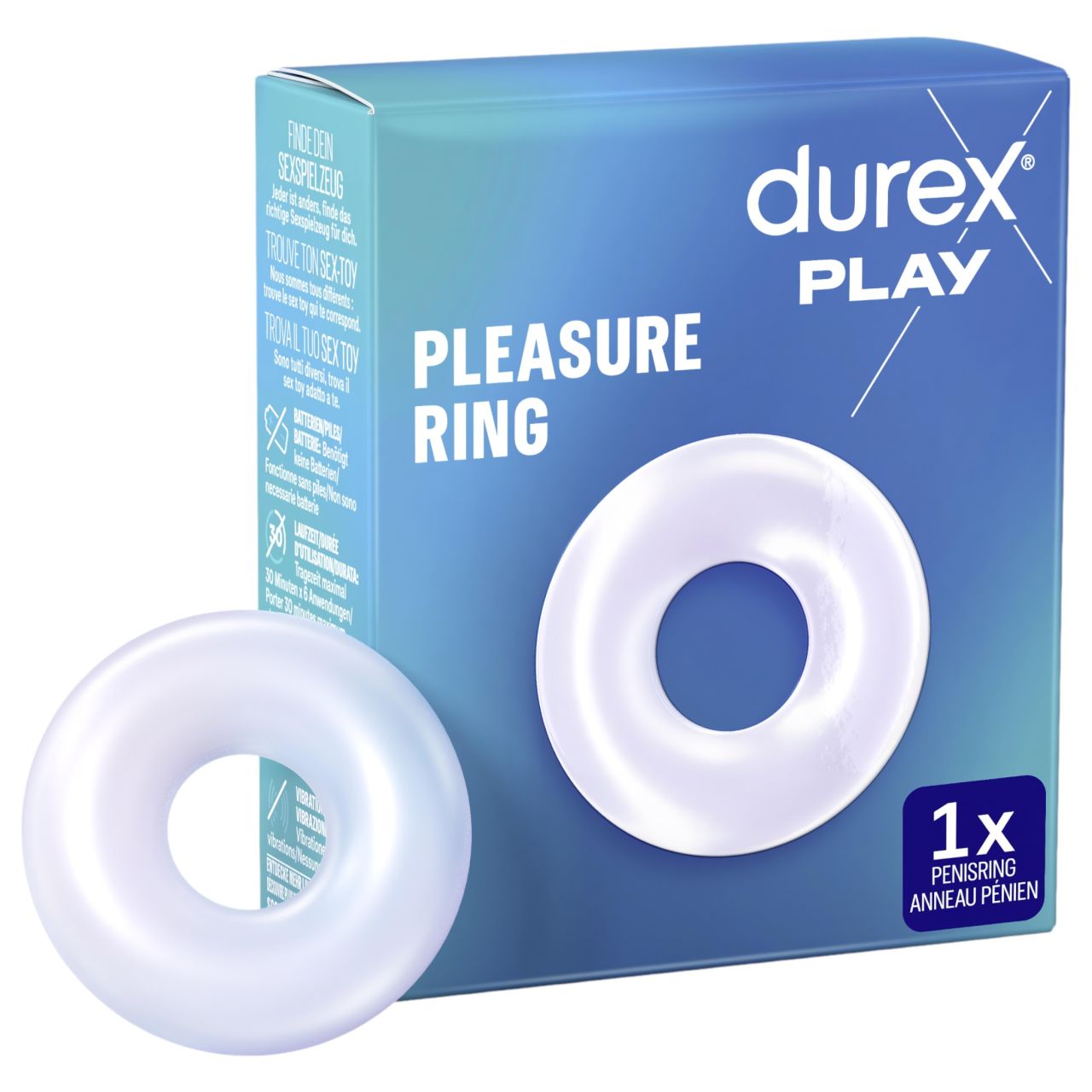 Durex Pleasure Ring - péniszgyűrű (átlátszó)