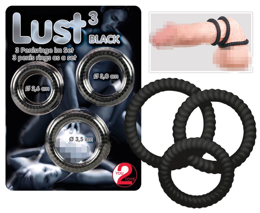 You2Toys - Lust péniszgyűrű trió - fekete