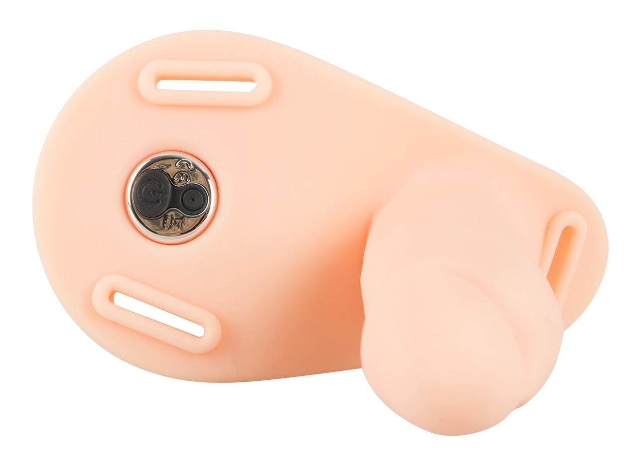 You2Toys - Strap-On - felcsatolható dupla vibrátor (natúr)