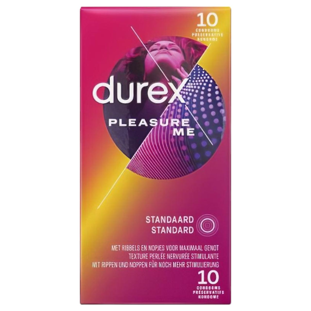 Durex Pleasure Me - bordázott-pontozott óvszer (10db) Durex Pleasure Me - bordázott-pontozott óvszer (10db)