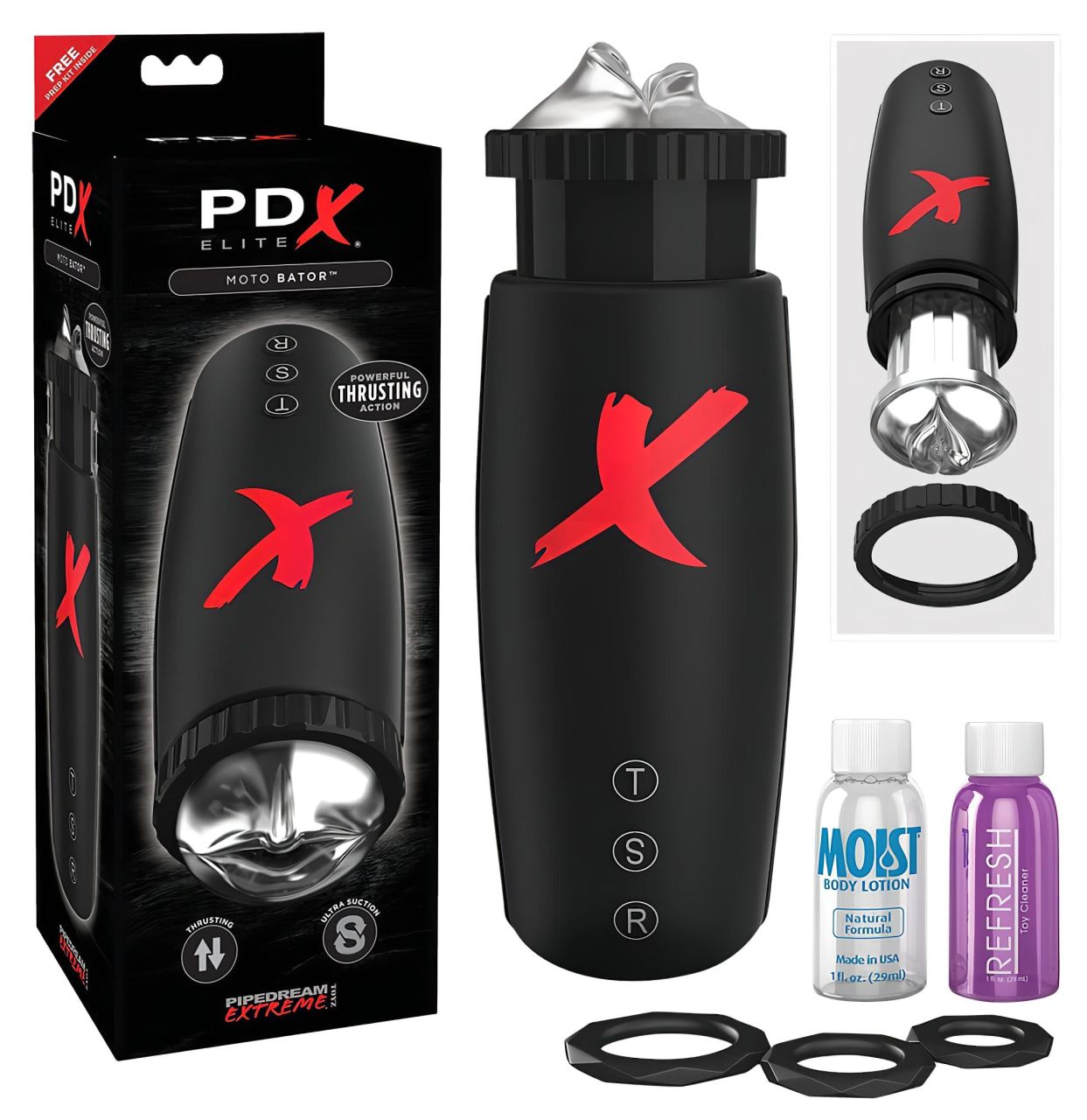 PDX Moto Bator - szívó, fel-le mozgó ajkak maszturbátor (fekete) PDX Moto Bator - szívó, fel-le mozgó ajkak maszturbátor (fekete)