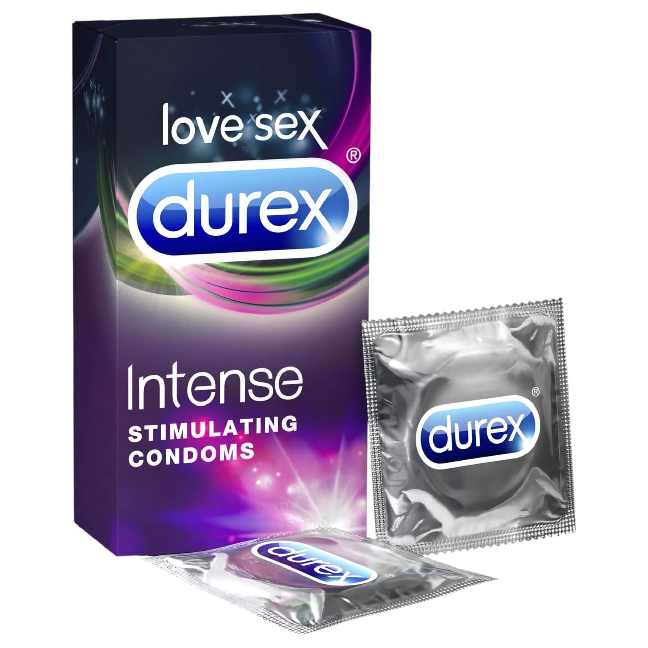 Durex Intense - bordázott és pontozott óvszer (10db) - Durex Intense - bordázott és pontozott óvszer (10db) -