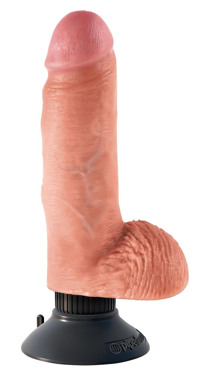 King Cock 7 tapadókorongos vibrátor (18 cm) - natúr King Cock 7 tapadókorongos vibrátor (18 cm) - natúr