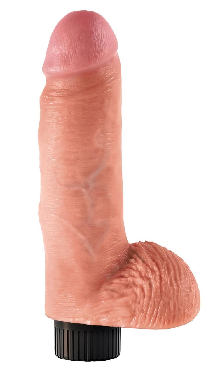 King Cock 7 tapadókorongos vibrátor (18 cm) - natúr King Cock 7 tapadókorongos vibrátor (18 cm) - natúr