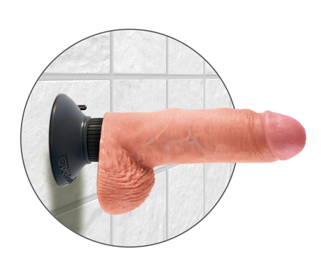 King Cock 7 tapadókorongos vibrátor (18 cm) - natúr King Cock 7 tapadókorongos vibrátor (18 cm) - natúr