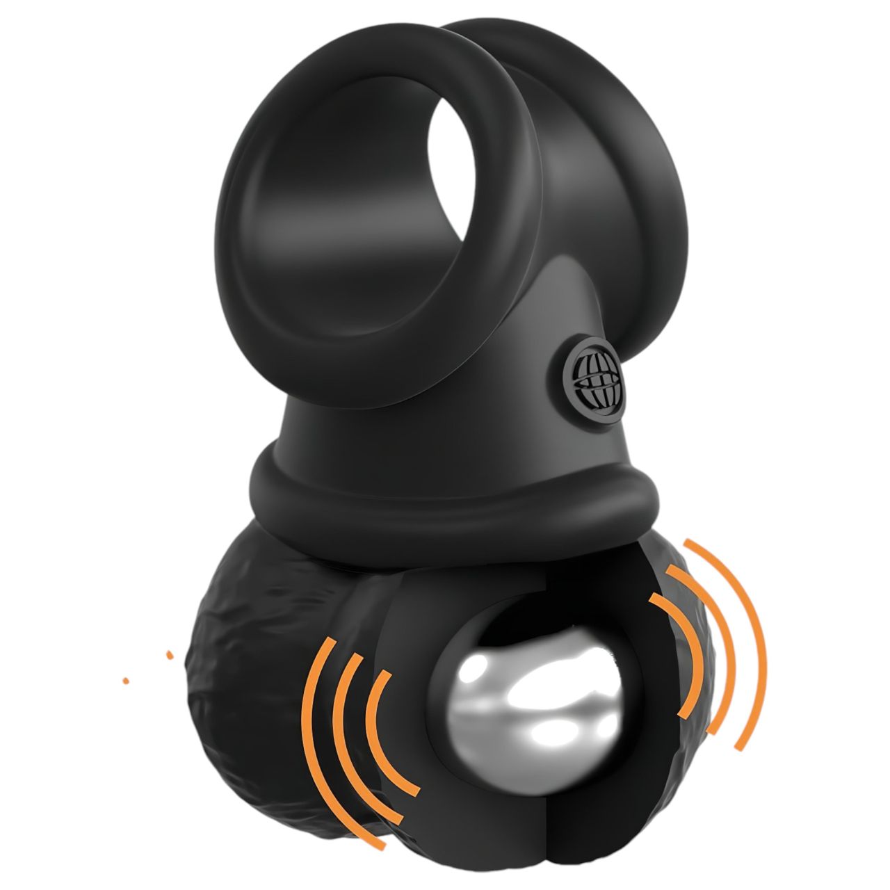 King Cock Crown Jewels - rezgő péniszgyűrű (fekete) King Cock Crown Jewels - rezgő péniszgyűrű (fekete)