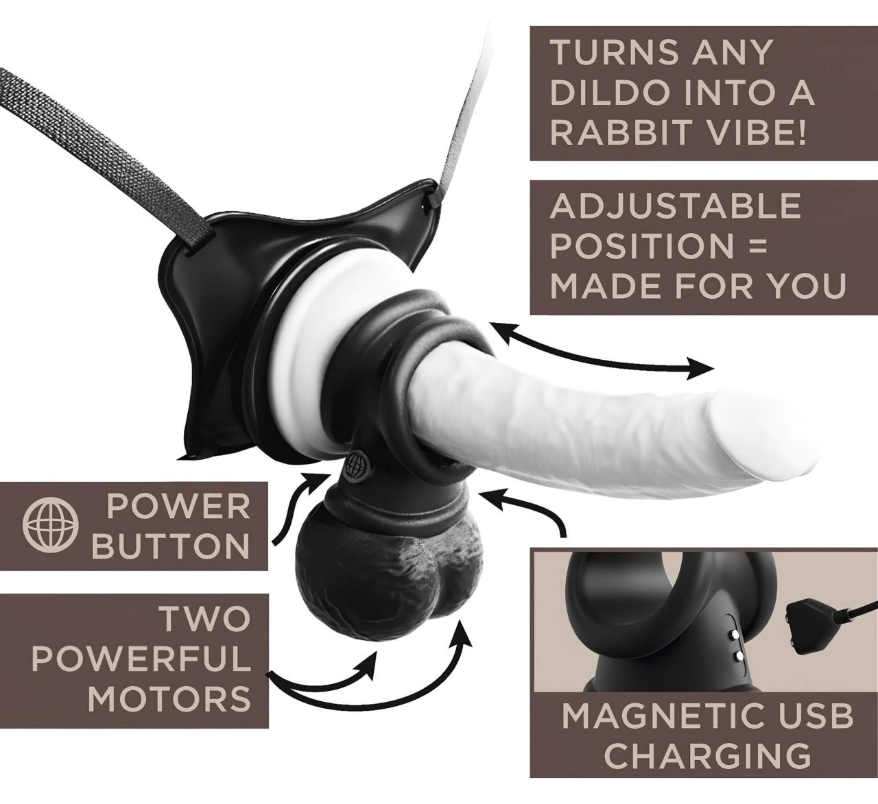 King Cock Crown Jewels - rezgő péniszgyűrű (fekete) King Cock Crown Jewels - rezgő péniszgyűrű (fekete)