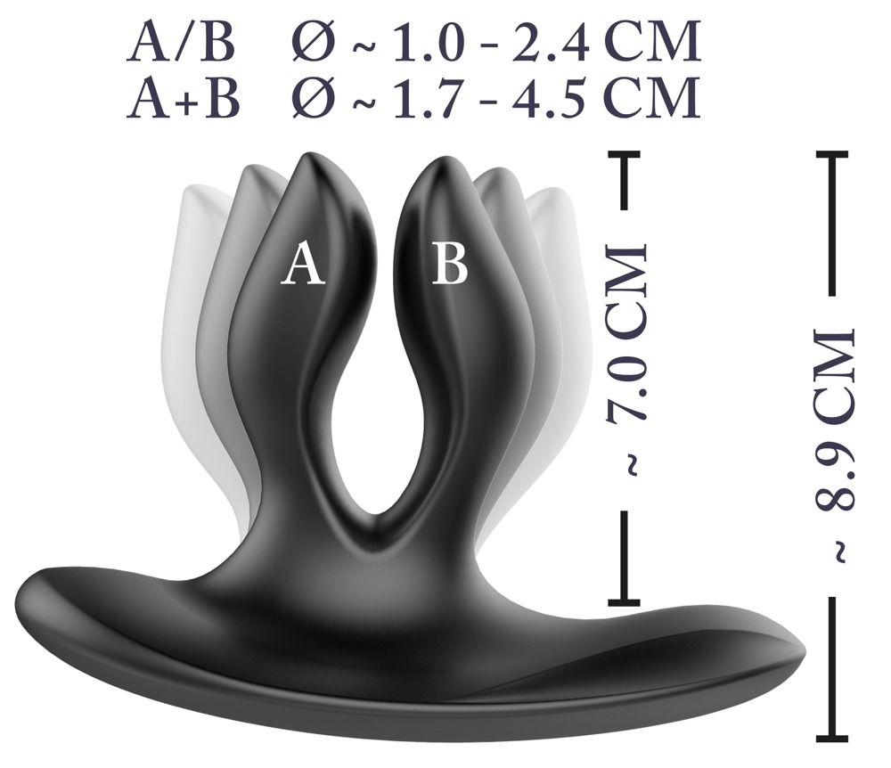 XOUXOU - akkus, kétágú anál vibrátor (fekete)