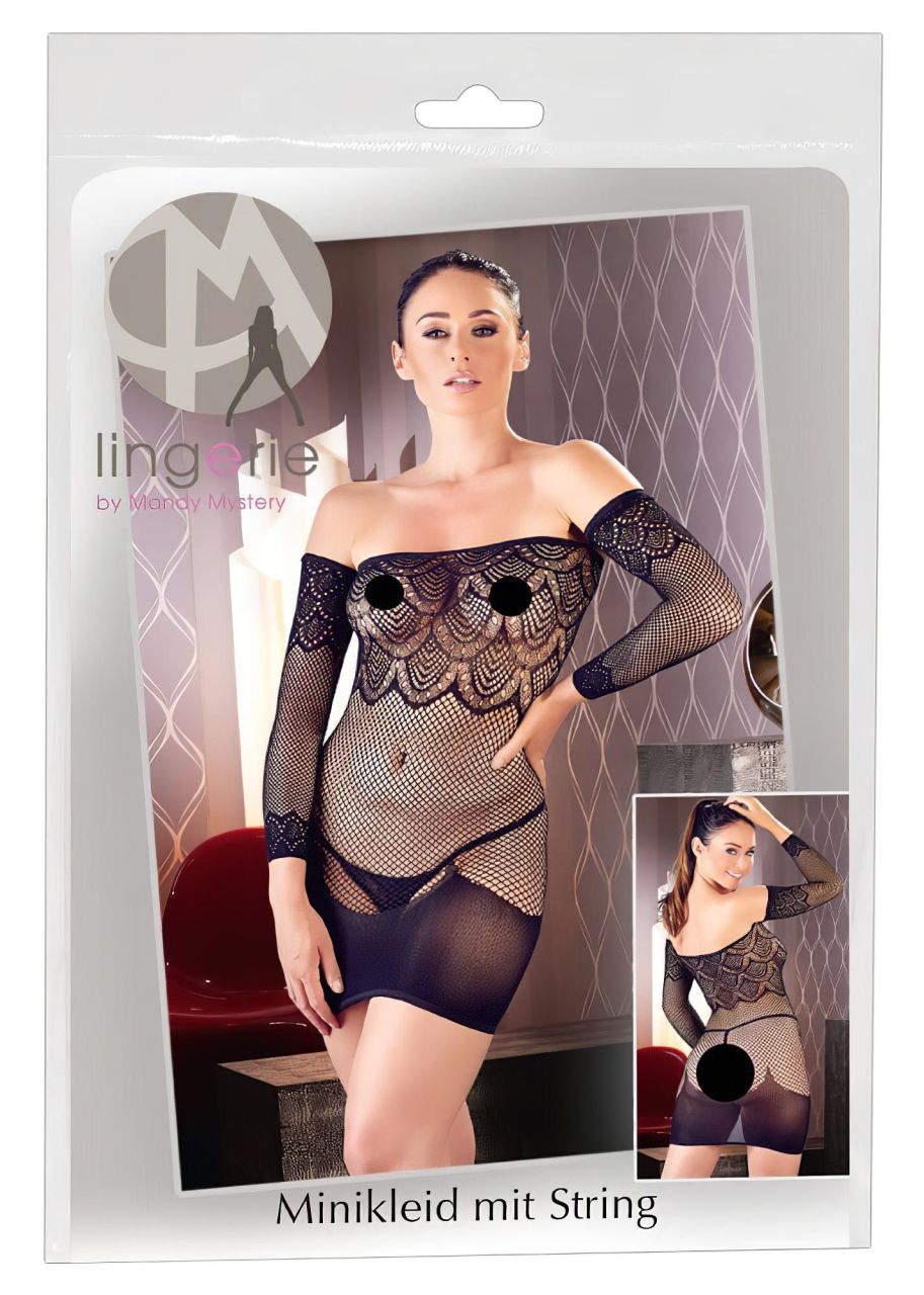 Mandy Mystery - necc csőruha kardísszel és és tanga fekete (S-L) Mandy Mystery - necc csőruha kardísszel és és tanga fekete (S-L)