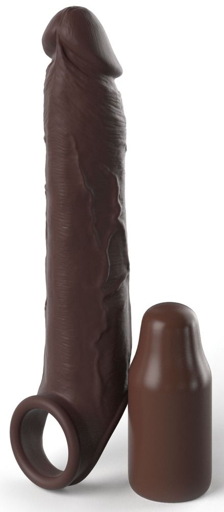 X-TENSION Elite 3 - heregyűrűs péniszköpeny (barna)