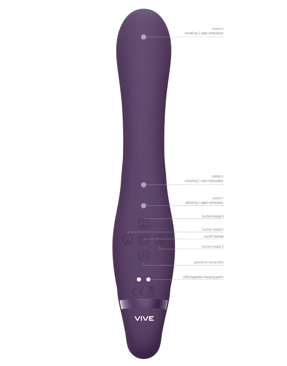 Vive Suki - felcsatolható vibrátor tartópánt nélkül (lila) Vive Suki - felcsatolható vibrátor tartópánt nélkül (lila)