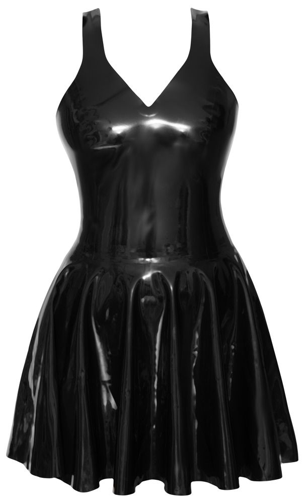 LATEX - miniruha fodros szoknyával (fekete)