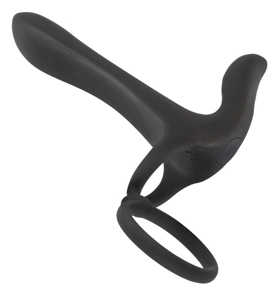 Black Velvet - akkus, 2in1 párvibátor és péniszgyűrű (fekete)