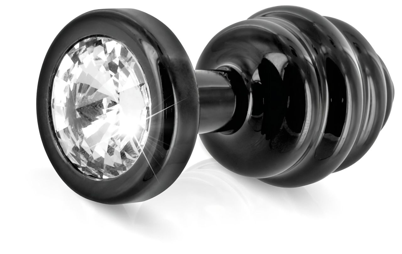 / DIOGOL Anni - bordázott anál plug - fekete - (3cm) / DIOGOL Anni - bordázott anál plug - fekete - (3cm)