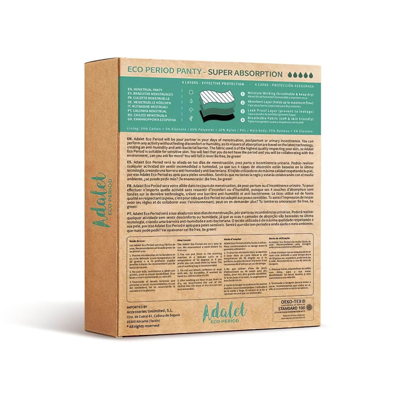 Adalet Natura Super - menstruációs bugyi (fekete) Adalet Natura Super - menstruációs bugyi (fekete)