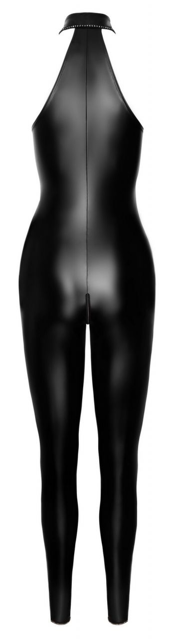 Noir - fényes cipzáras overall (fekete)