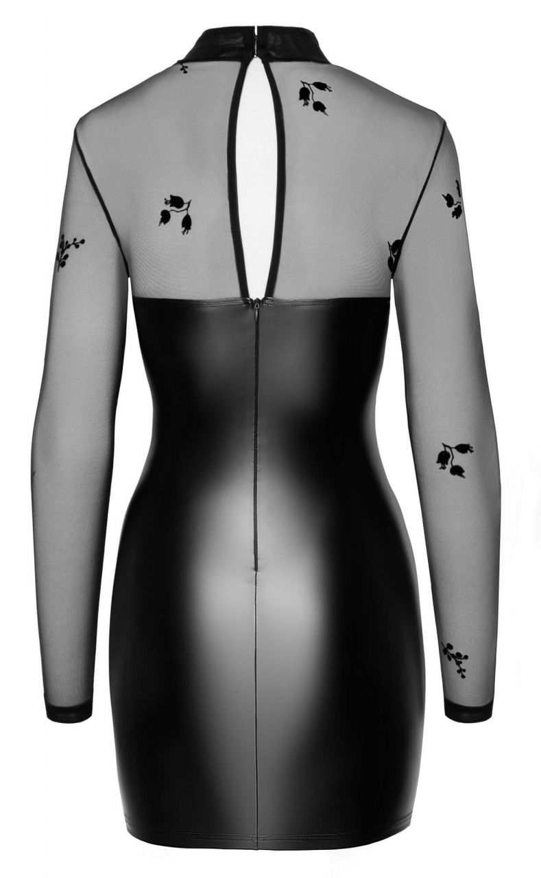 Noir - áttetsző felsős fényes ruha (fekete)