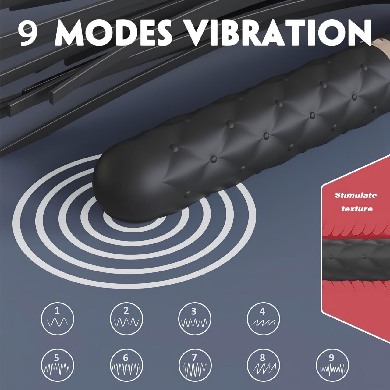 Sex HD Bloody Mary - akkus, vízálló vibrátor és ostor (fekete) Sex HD Bloody Mary - akkus, vízálló vibrátor és ostor (fekete)